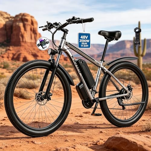 29 Inch Adult Commuter Electric Bike, 17.5AH Removable Battery Electric Bike 29“ x 2.1” 32MPH Electric Mountain Bike 21 Speed Gear Shift Electric Bike image 2