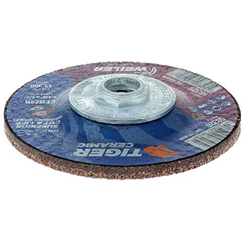 Image of Weiler 58326 4-1 /2 x 1 /4 Tiger Ceramic Type 27 Grinding Wheel CER24R 5 /8-11 Nut (Pack of 10)
