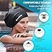 Extra Large Swim Cap for Braids and Dreadlocks Afro Hair Weaves Long Hair, Waterproof Silicone Cover Ear Bath Pool Shower Swimming Cap for Women Men Youth Adult Kids Girl to Keep Hair Dry, Black