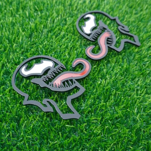 Image of Pair Set Venom Emblems 3D Badge Multicolored Custom Decal Sticker Fit for Universal Car Truck Motorcycles (Black Red White)