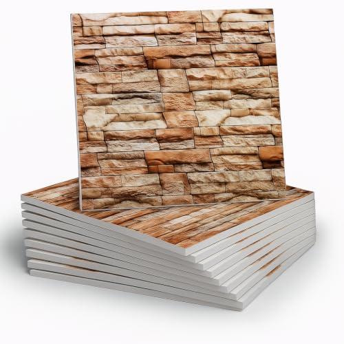 Image of OCEANSKY 3D Wallpaper PE Foam Self Adhesive Brick Design, 4, Red Bricks-4