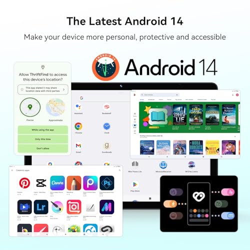 ApoloSign Tablet 11 inch, Octa-core Android 14 Tablet, 8GB RAM 128GB Storage(Expand to 1TB), Support Widevine L1, 11 inch Incell Large Screen, 7000mAh Battery, Dual Stereo Speakers, 5G WiFi, BT 5.0