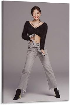 Amazon Jennie ジェニー 金珍妮blackpink ブラックピンク Kpop 韓流 韓国のガールグループ 歌手 Idol アイドル ファッションショー ファッションモデル Ver 6個人的な写真キャンバスポスター寝室の装飾スポーツ風景オフィスルームの装飾ギフトキャンバスポスター壁アート