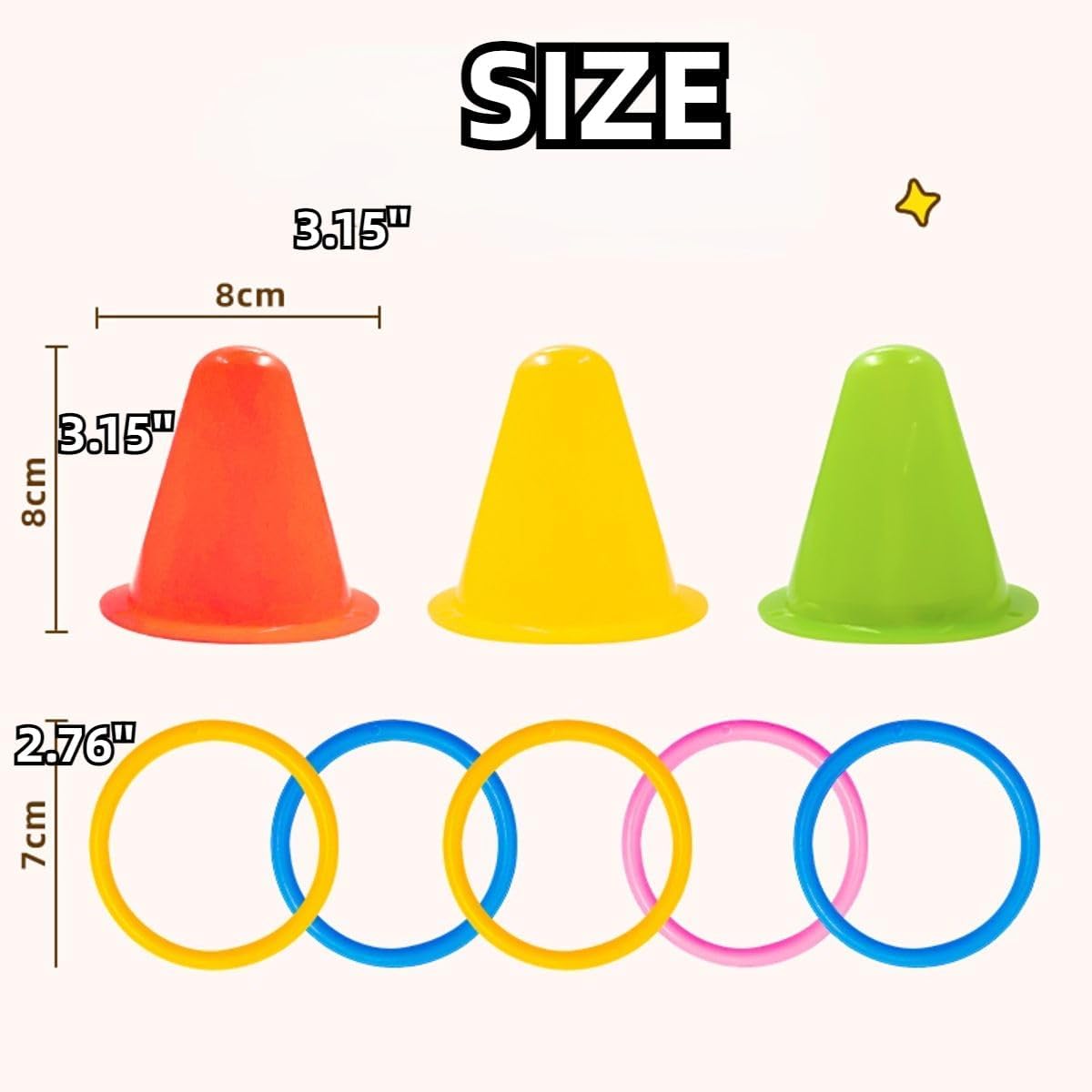 Rabbit Training Ring Toy, Rabbit Interactive Toy, Bunny Educational Toys with 5 Rings, Stacking Color Rings Random Color (Green)