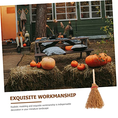 Toyvian 48 Pçs Vassouras Layout Enfeites De Madeira Cosplay Criativo Casa De Bonecas Vassouras Mini