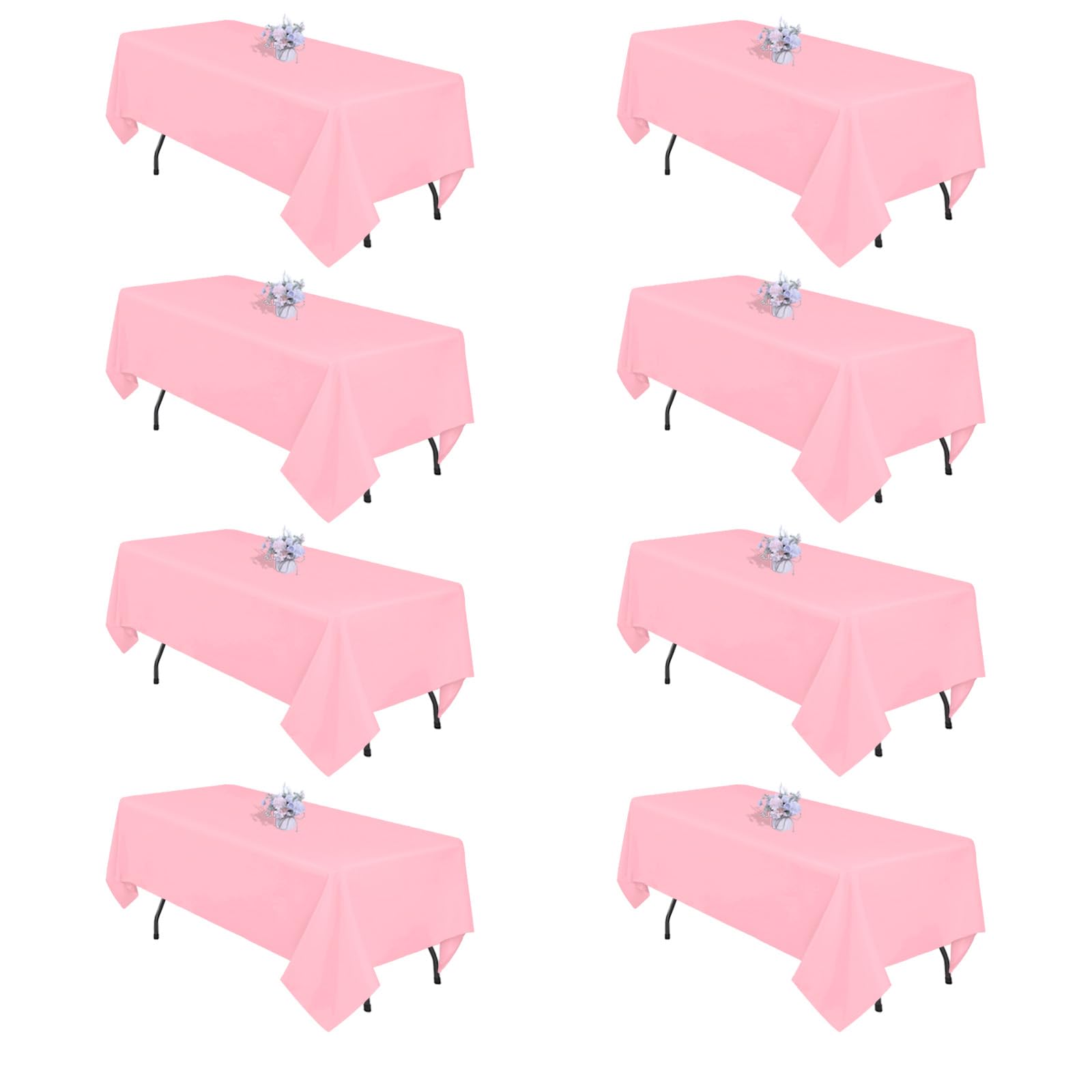 Black Tablecloths - 8 Pack for 6ft Tables -15 Black Tablecloths - 8 Pack for 6ft Tables -15