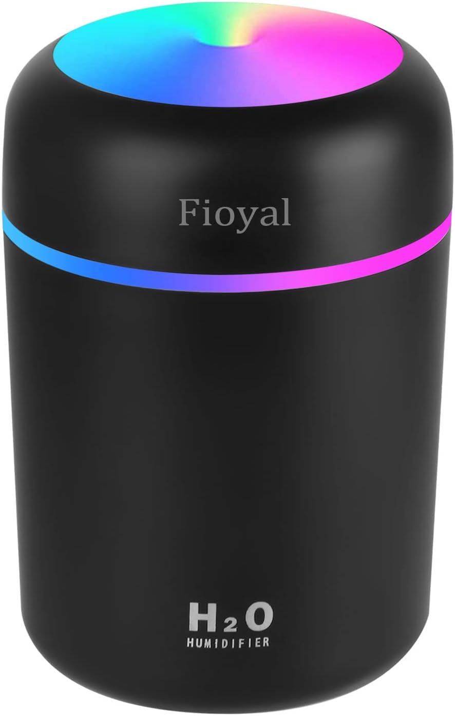 Portable Mini Humidifier, Fioyal RGB Light Small