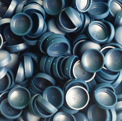 Snap-On Two Piece Dome Screw Cover Caps - Pack of 50 Small Gloss Caps & Bases : Navy - Image 2