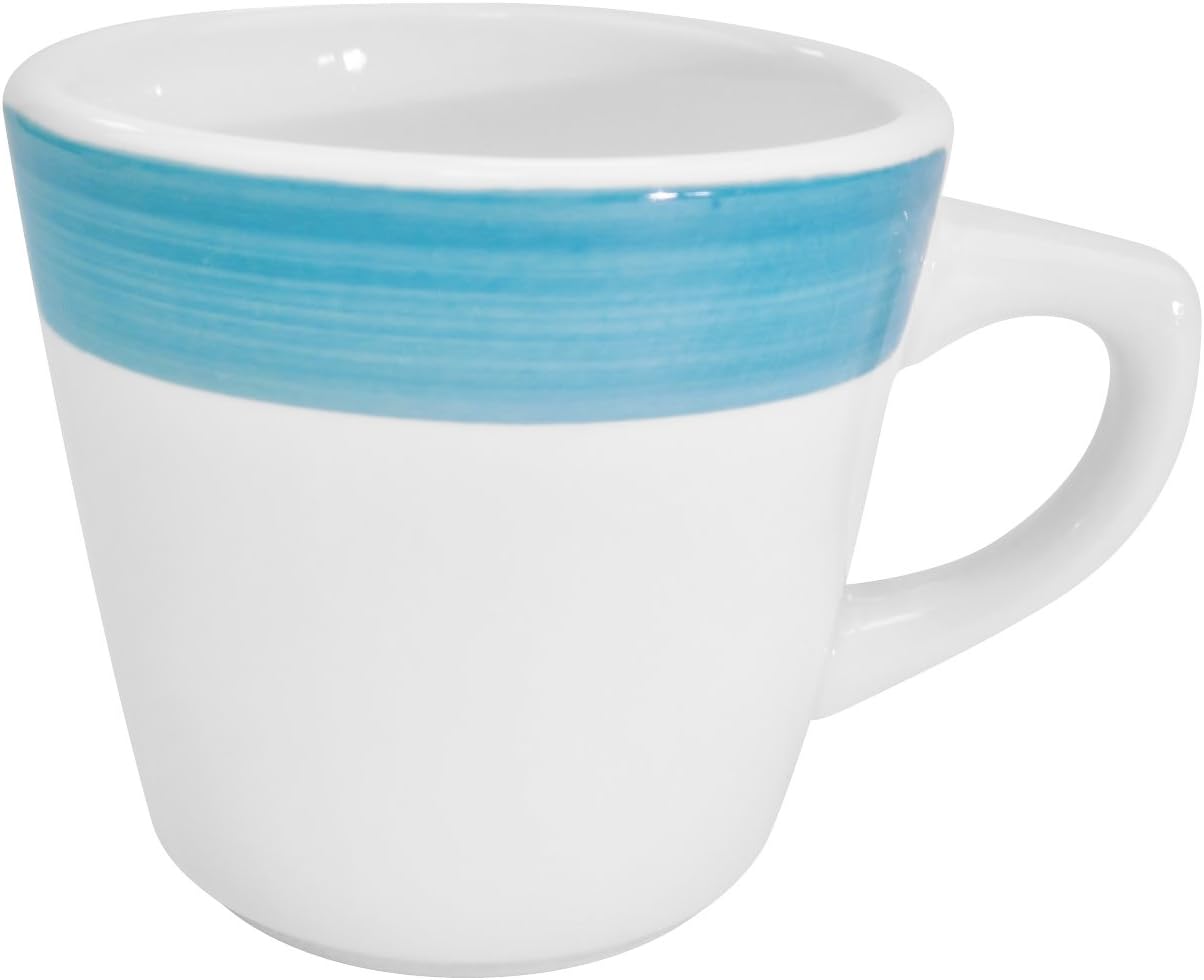 CAC China Rainbow R-1-BLK 7.5 oz Stoneware Tall Cup Black 3.25 inch, Set of 36