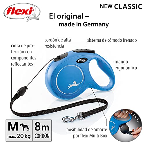 Miniatura 2 de Flexi® Classic M Cordón 8 m Azul, Correa Extensible para Perros hasta máx. 20 kg