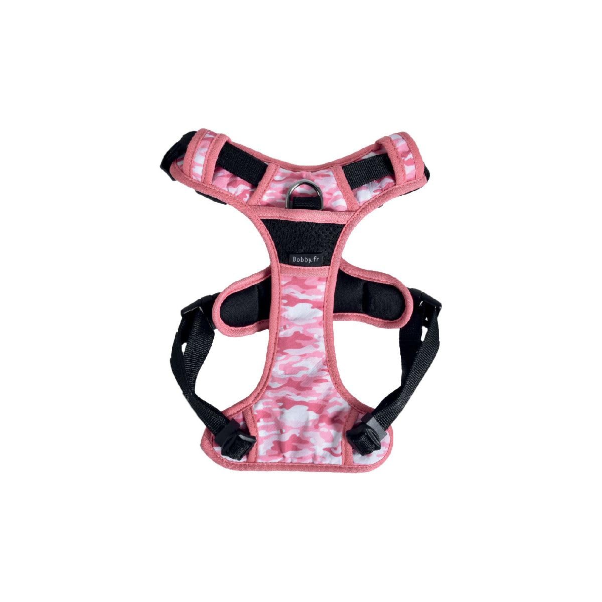 Bobby Camouflage Comfort Dog Harness Back Length 23 cm with Double Metal Ring, Pink Camouflage, Size XS/Chest Girth 36-43 cm