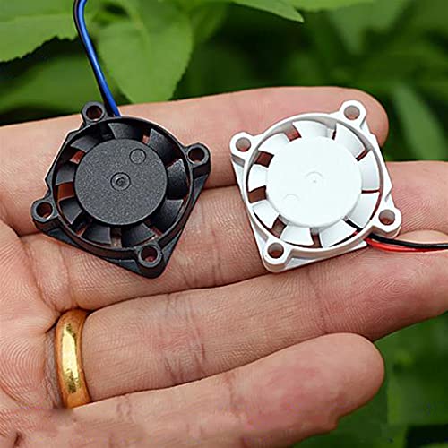 GRASAKY Model Geared Black White Small Cooling Fan, 2507 DC 5V-9V 20500RPM, DC5V Mute 25 * 25mm Micro Mini Brushless Fan, High Air Volume Heat Sink Rotating Torque (Size : Black Fan)