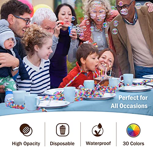 Image of Party Solids Light Blue Rectangular Plastic Tablecloth - 54x108 Inch, Pack of 24
