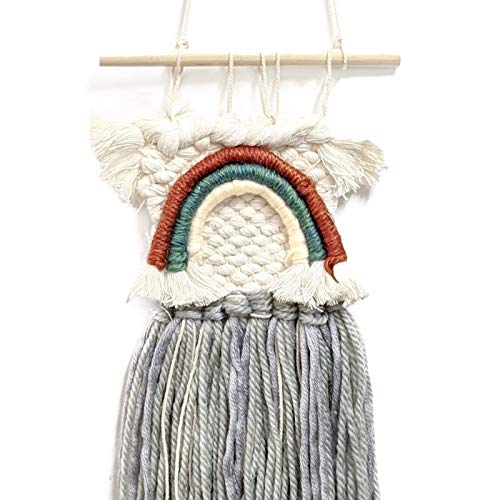 Wool Queen Weaving DIY Kit 5.3 x 7.8 Inch Looms, Sticks, Yarn, Rope, String All in one kit, Suit for Kids, Beginners and Lovers-Rainbow Impression