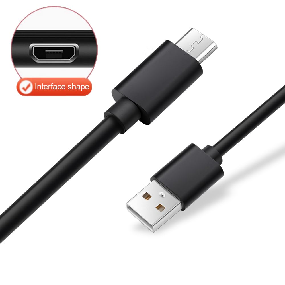 Slabo Caricabatterie Micro USB 1000mA (1A) Per Amazon Fire 7 E Kindle Paperwhite | Alimentatore Da Viaggio Compatto Con Cavo 1,3m - Nero
