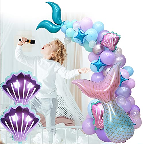 Jxuzh Kinderverjaardagsdecoratie zeemeermin ballon, zeemeermin verjaardag, feestaccessoires zeemeermin luchtballon… - Afbeelding 8