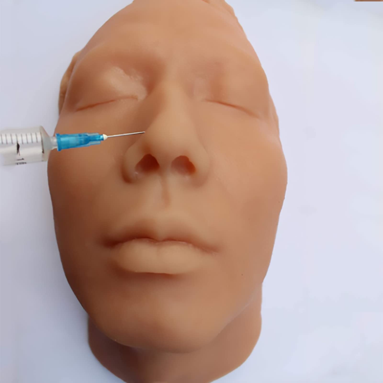 Manichino in silicone per addestramento all'iniezione, con stampo per la testa per l'iniezione di ossa Modello facciale per sutura della pelle Accessori per l'insegnamento del modello in silicone