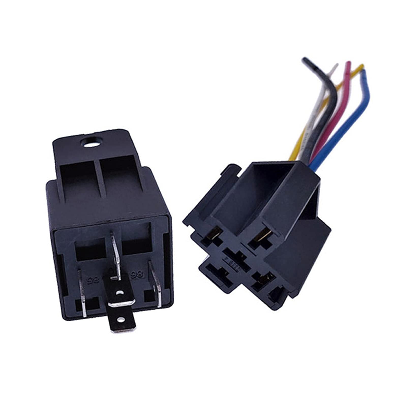 40A Auto Car Relay JD2912 with Mounting Hole 4 Pin 5 DC 12V 24V 36V 48V 72V with Socket(40A 12V 4PIN)