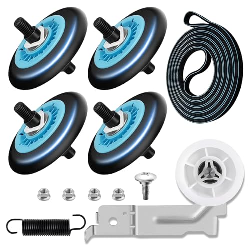 Image of Dryer Roller Replacement Kit for Samsung Dryer Repair Kit Compatible with Samsung Dryer Parts, DC97-16782A Dryer Roller, DC93-00634A Dryer Idler Pulley, 6602-001655 Dryer Belt, DV42H5000EW /A3 Parts