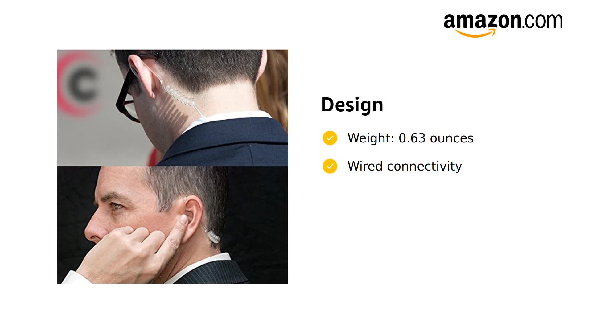 Amazon.com: AIRSN A 2 Pin Earpiece Headset with Transparent