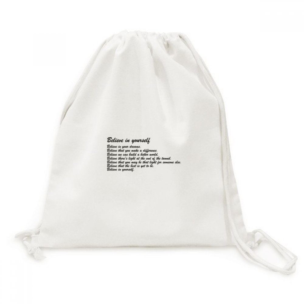 Toile Drawstring Backpack DIYthinker avec Citation de Poésie Inspirante