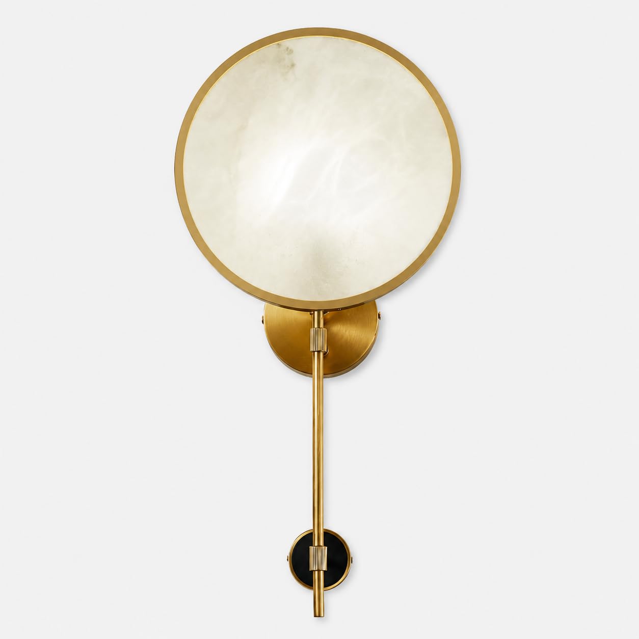 Alabaster Wall Sconce With 3000K LED Natural Alabaster Wall Sconce Lighting Marble Stone Bathroom Vanity Sconce Mid Century Stone Wall Mount Light Fixture For Bedroom Living Room Kitchen Cafe Stairs