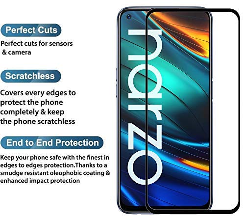 Image of Screen Protector for Realme Narzo 20 Pro Black Tempered Glass Edge-to-Edge 6D Screen Guard With Installation Kit