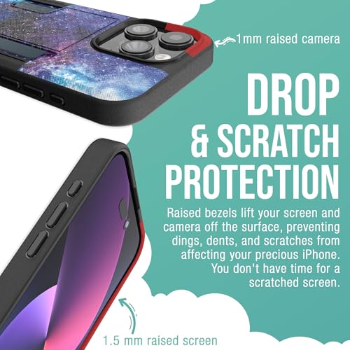 Image of Smartish iPhone 15 Pro Max Wallet Case - Wallet Slayer Vol. 2 [Slim /Protective] Credit Card Holder w /Kickstand - Drop Tested Hidden Card Slot Compatible w /Apple iPhone 15 Pro Max - Spaced Out
