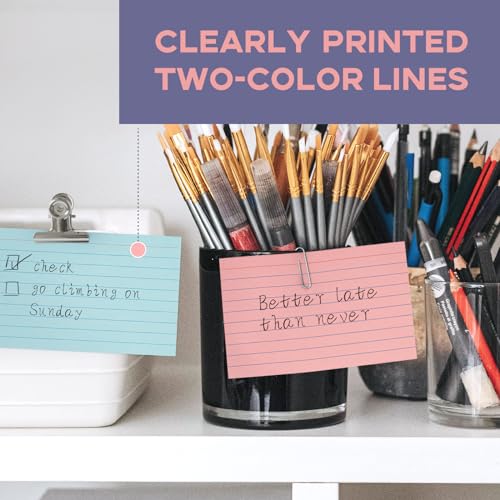 Goefun Cartes coloridos 10 x 15 cm, 100 peas, 4 cores, para estudar, receitas, memorando, escritrio,