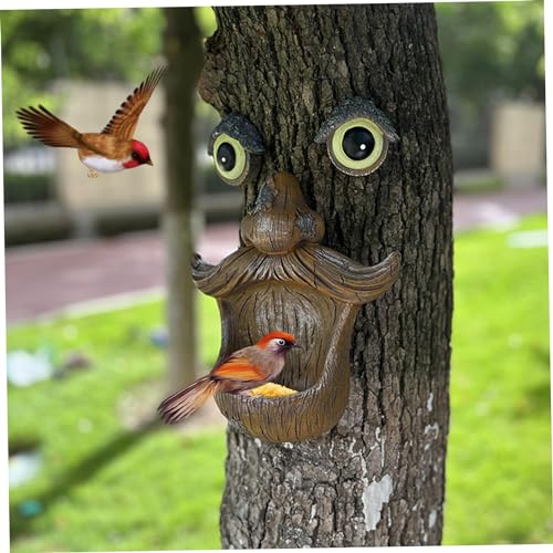 Mangeoire oiseau pour arbre en résine décorative tête d'oiseau résistante - 7