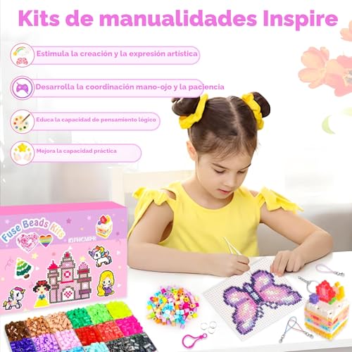 Miniatura 6 de Cuentas Para Planchar, 5mm Abalorios Cuentas Fusibles De 48 Colores Set Con Caja De Almacenamiento, Guía Del Usuario,Diseño Diy De Joyas, Creativas Y Manualidade, Para Niños Cumpleaños Navidad 5mm