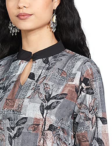 Image of Women's Crepe Straight Kurta (ALC5020 Black X-Small)