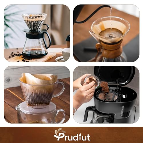 Image of 200 Count #4 Cone Coffee Filters 8-12 Cup Compatible with Ninja Maker | Unbleached, Disposable, Natural Wood Pulp Coffee Filters Compatible with Ninja, Pour Over and Drip Coffee Maker