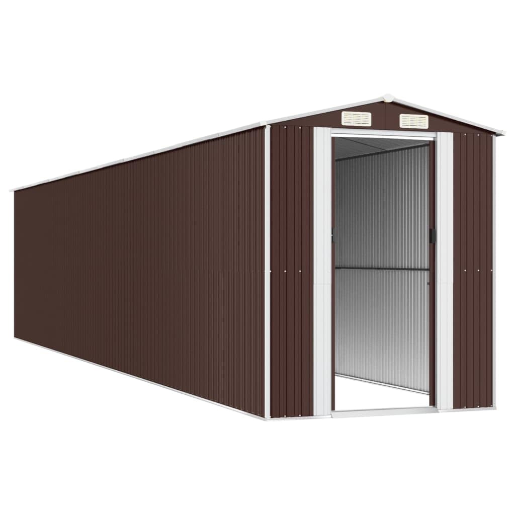 Caseta para herramientas, acero galvanizado, 192 x 938 x 223 cm, puerta corredera, con cerradura, resistente a la intemperie para herramientas, cortacésped, bicicleta y accesorios de jardín