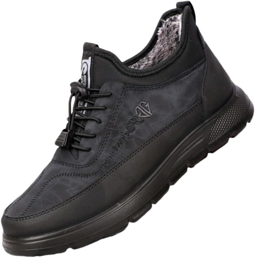 Men's Winter Warm Fleece Lined Sneakers Waterproof Slip-on Fur Warm Men's Shoes Comfortable Casual Sneakers