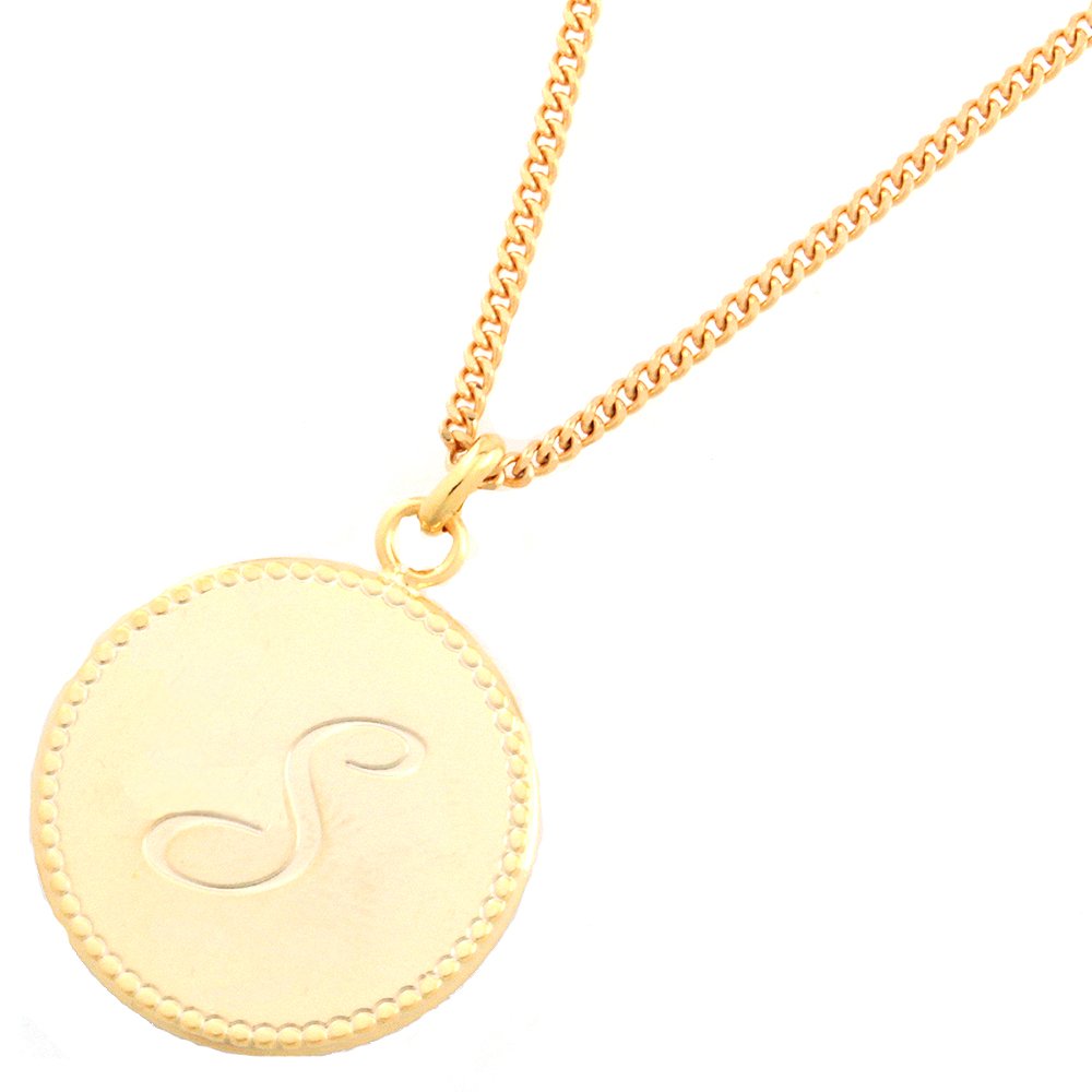 ネックレス ゴールド コイン イニシャル ネックレス | K10YG レディース メンズ ネックレス BY コイン ネックレス S メンズ  Amazon | [ジュエリーショップエム] リバーシブル イニシャル エリザベス コイン ネックレス