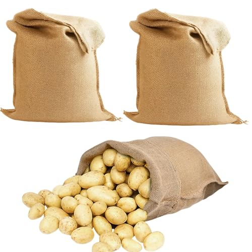 2 PCS Potato Storage Bag Hessian Bags Breathable Mesh Design for Long-Term Vegetable Storage Ideal for Potatoes and Root Vegetables