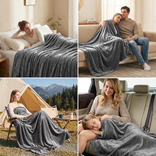 CozyLux Kuscheldecke Flauschig Decke 220x240 cm Grau – Ansicht 5