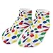 LITPUZC Women's Fashion Ankle Socks Funny Running Low Cut Socks Colorful Paint Splatter No Show Athletic Sock Soft Breathable Crew Sock 5 Pairs