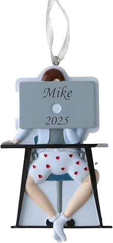 Adorno de árbol de Navidad personalizado para computadora de trabajo desde casa, decoración artesanal personalizada para reuniones virtuales,