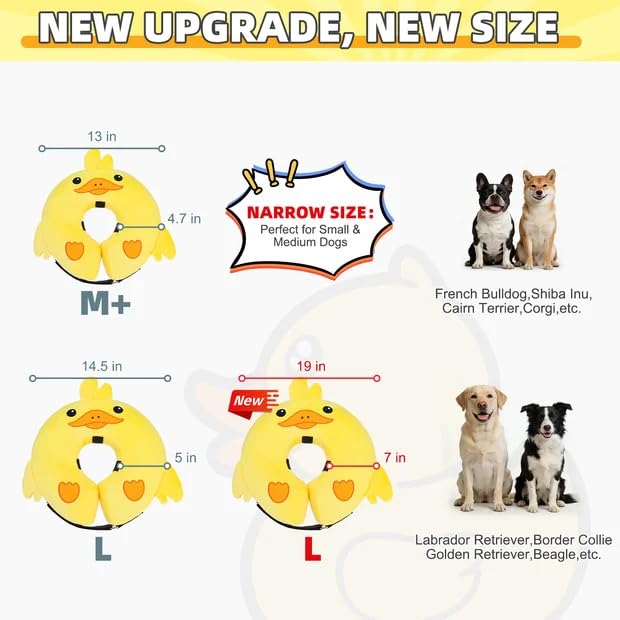 KOOLTAIL Aufblasbares Hundekegel-Halsband, weiche Hundekegel-Alternative für große, mittelgroße kleine Hunde nach Operationen, niedliches Kostüm, verstellbarer Donut-Halskegel für Hunde und Katzen