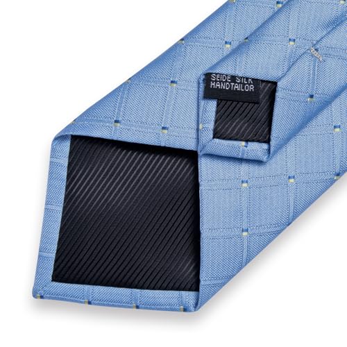 Image of DiBanGu Mens Silk Plaid Tie and Pocket Square Set | Elegant Silk Formal Tie Set, Woven Check Necktie and Cufflinks Tie Clip Set, Perfect for Wedding Party, Comes in Gift Box