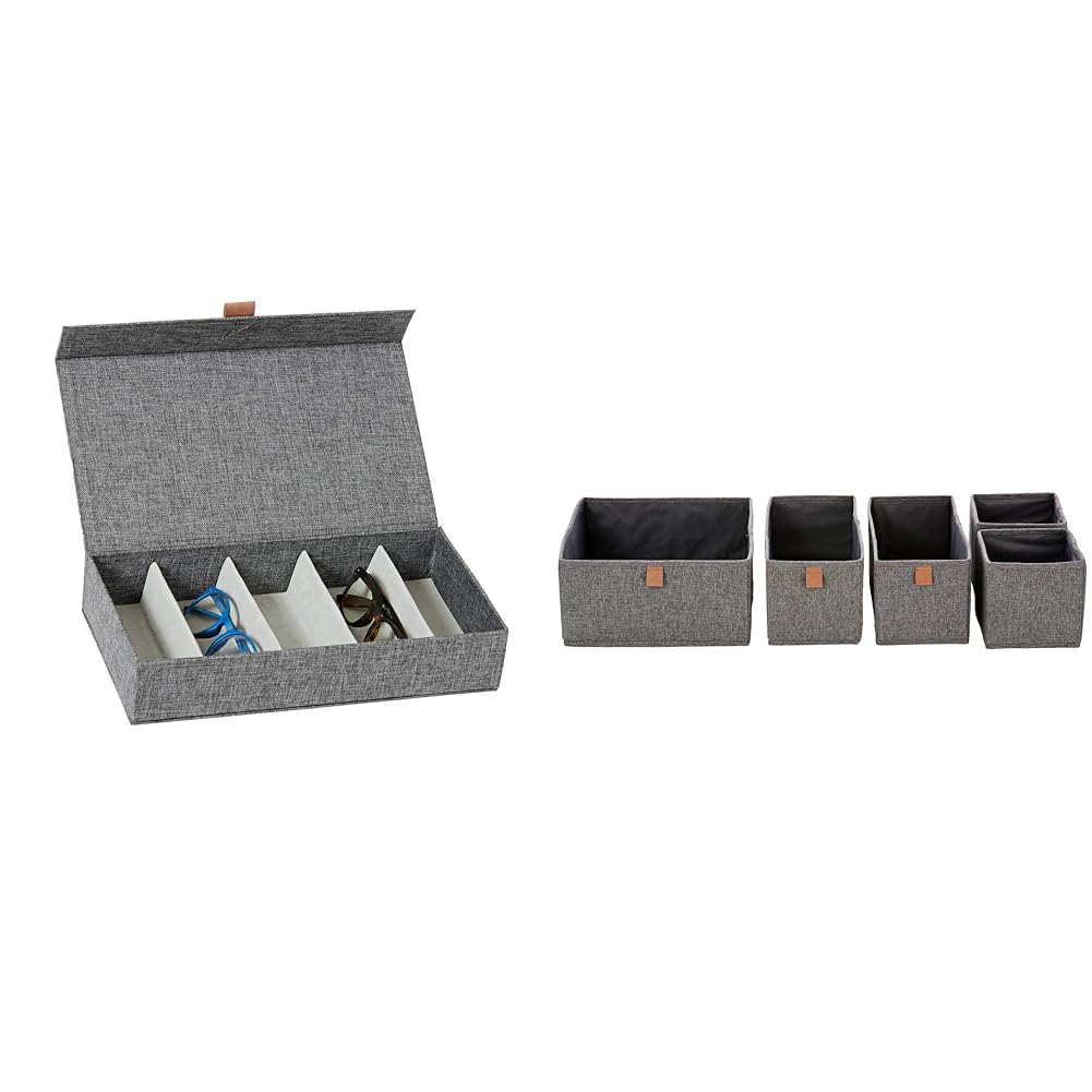 LOVE IT STORE IT Premium Aufbewahrungsbox für Brillen & Premium Aufbewahrungskorb 5-teilig