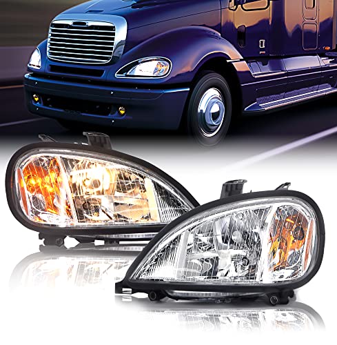 Torque Headlight PAIR Replacement for 1996-2017 Freightliner Columbia Semi Trucks [Included All Bulbs] Driver Left Passenger Right Side Set Assembly DOT SAE Approved Headlamp (TR026-L TR026-R)