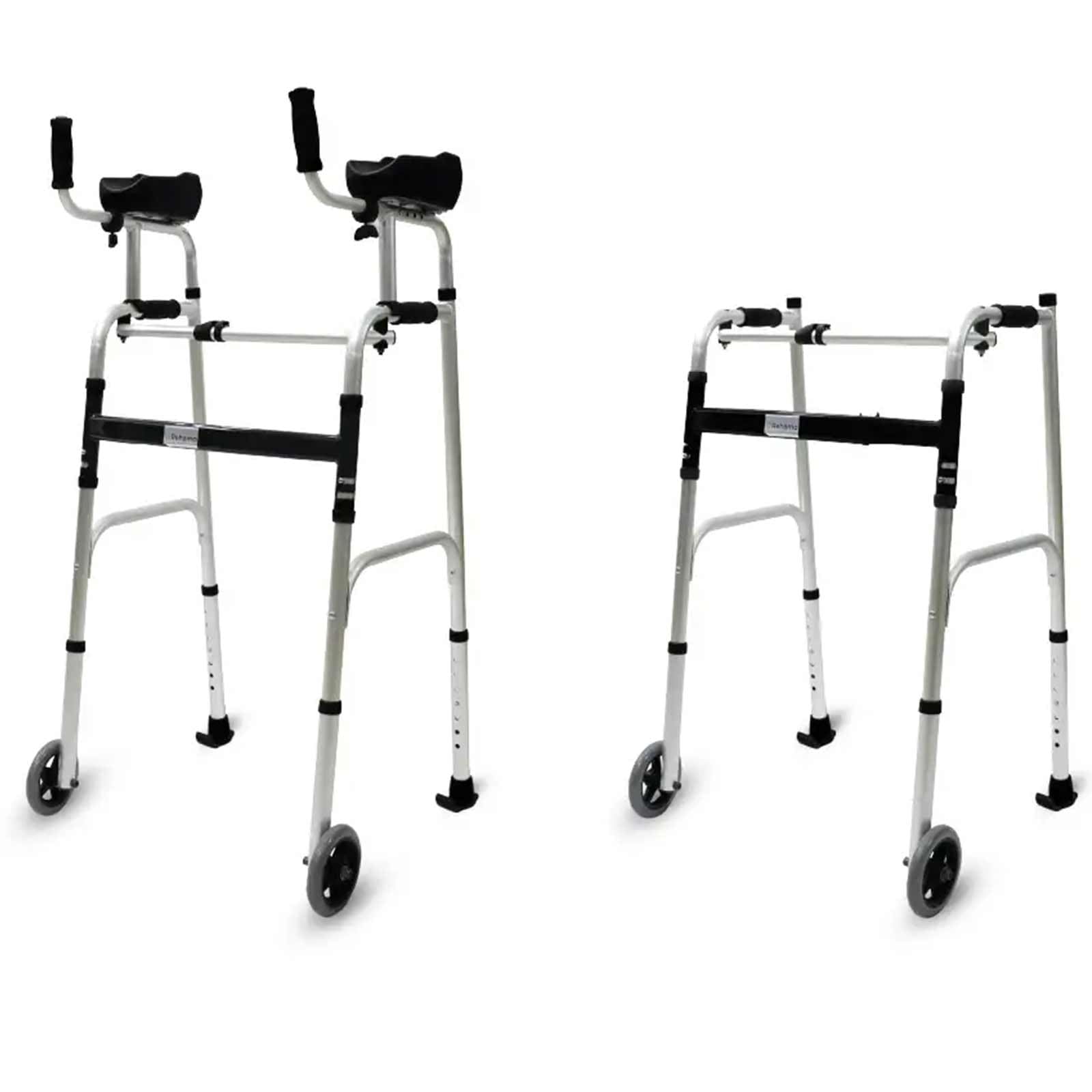 Walker with Forearm Support | Heavy Duty & Foldable Walker for Elderly, Adults, Seniors, Handicap, Disabled & Old People | Aluminum & Height Adjustable for Indoor & Outdoor Use