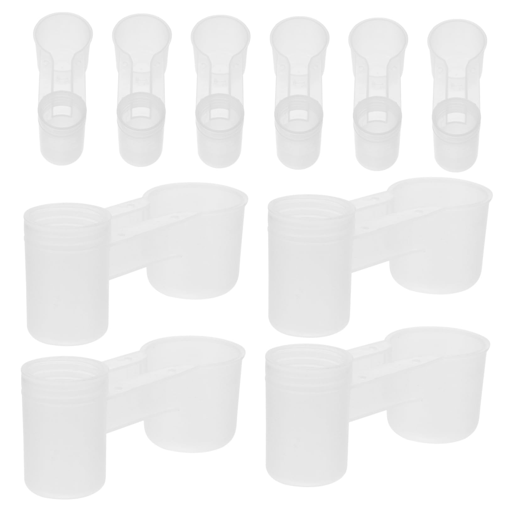 Sosoport Distribuitore D'acqua per Uccelli Bianco in Plastica Confezione da 10 Doppia Porta Autodrinker per Pappagalli e Uccelli Uso Domestico o Negozio di Animali