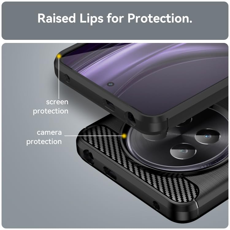 Image of NPRC Hybrid Ultra Slim Protective Case TPU Non-Slip Carbon Fiber Texture Shockproof Case Cover for Realme 13 Plus - Black