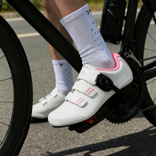 Image of Cycling Shoes for Men Women Compatible with Peloton Bike, Indoor Spin Shoes with Pre-Installed Delta Cleats, Comfortable & Safe Unisex Outdoor Road Cycling Shoes