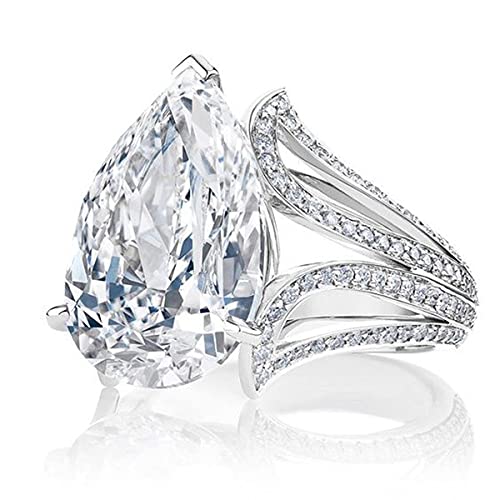 Bague de fiançailles couronne en argent 925 étincelant style œuf d'oie