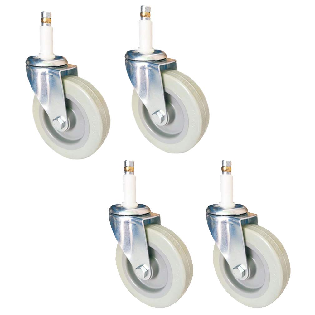 GBRJUYF Heavy Duty 4" PU Swivel Caster Wheels Set of 4 - No Noise Rubber Sleeve, M11 Plunger, 280kg Capacity for Kitchen, Hotel, Work Trolleys, Furniture, Equipment